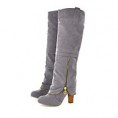 botas gris ante con cremallera